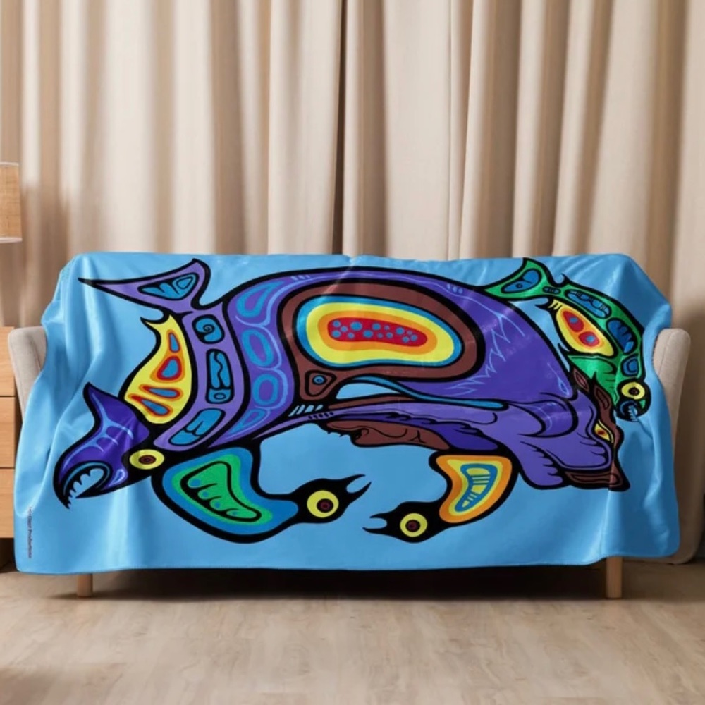 “Wolf Clan Visionary” Mark Anthony Jacobson Native Art Blanket Limited Edition